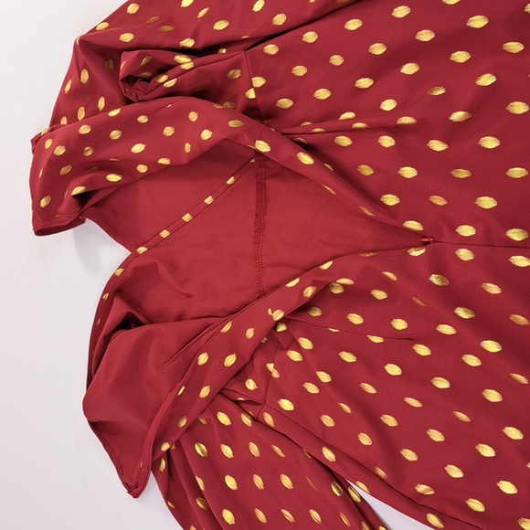 SHEIN Gold Dots Burgundy Red Tunic Size XL US 12 - Picture 12 of 15
